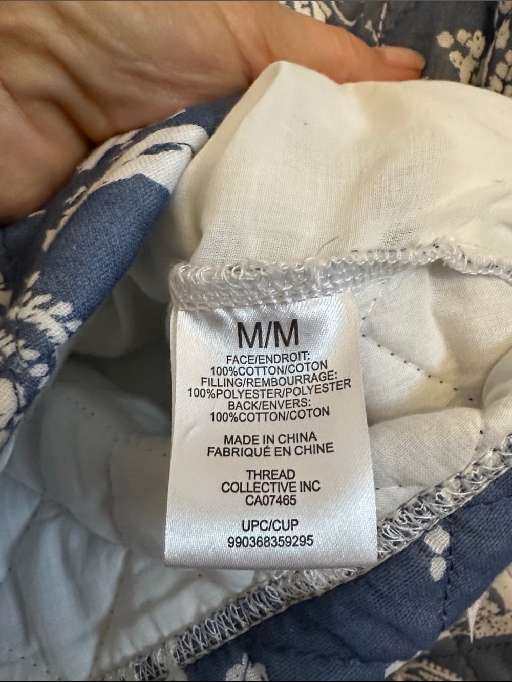 Mexx Quilted Paisley Print Jacket in Blue and White - Picture 6 of 9